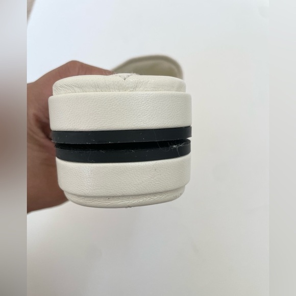 Prada Red White Jacquard canvas logo embroidered quilted leather sandals EU 38.5 - Picture 8 of 10